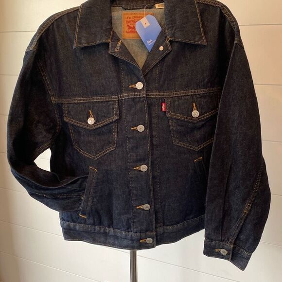 Levi Strauss & Co Blue Denim Moisture Wicking Lightweight Trucker Jacket… - Picture 1 of 9